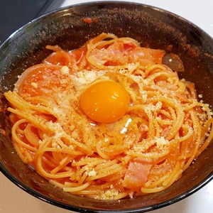 【レンジで簡単】トマトクリームパスタ